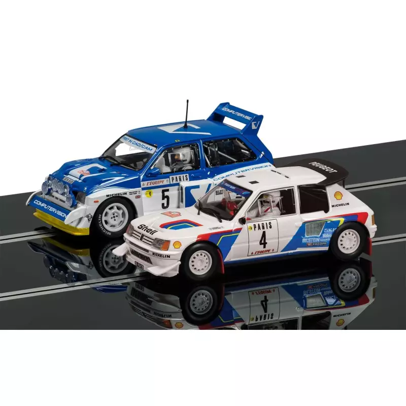 Scalextric C3590A Classic Collection Peugeot 205 T16 E2 & MG Metro 6R4