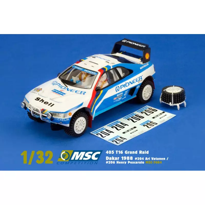 MSC Competition MSC-7404 Peugeot 405 T16 Grand Raid Dakar 1988 n.204 & n.206