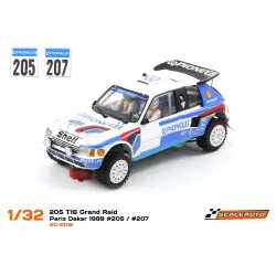 Scaleauto SC-6106 Peugeot 205 T16 Grand Raid Paris Dakar 1989 n.205 & n.207