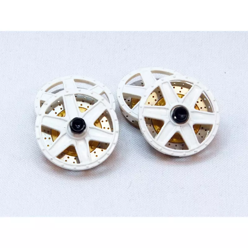  wheel inserts type "BBS 6 spokes" front + rear set - painted (white)
