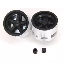 rear wheel hubs for Porsche 917K with black inserts and M3 screws (2x)