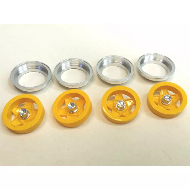 512 YELLOW painted inserts with aluminum ring and nut