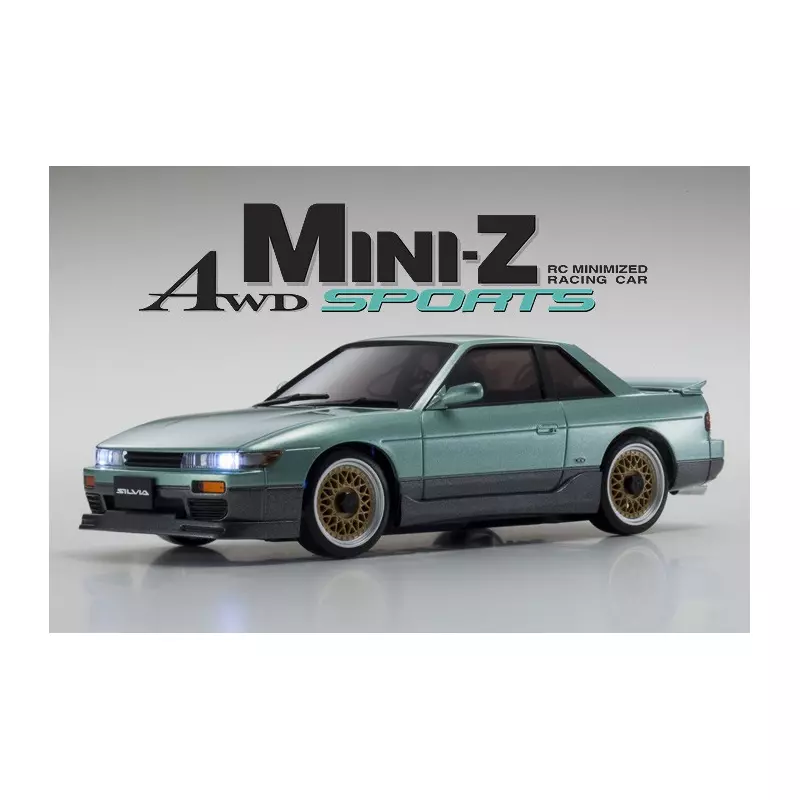 Kyosho Mini-Z MA020 Sports 4WD Nissan Silvia Aero (KT19) Vert Citron (w/LED)