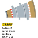 Scalextric C8280 Bordures Intérieures Courbe Radius 2 22.5° (4 pcs)