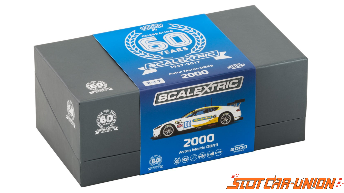 Scalextric 60 Years LE Aston Martin DBR9 DPR W/ Lights 1/32 Slot Car C3830A 