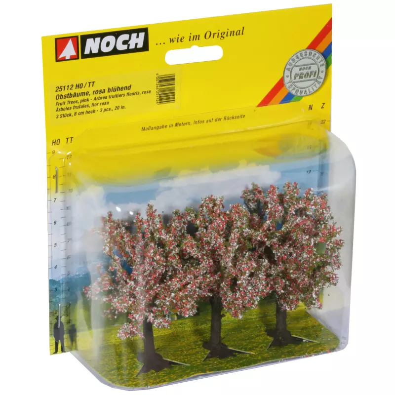 NOCH 25112 Fruit Trees, pink, 3 pieces, 8 cm high