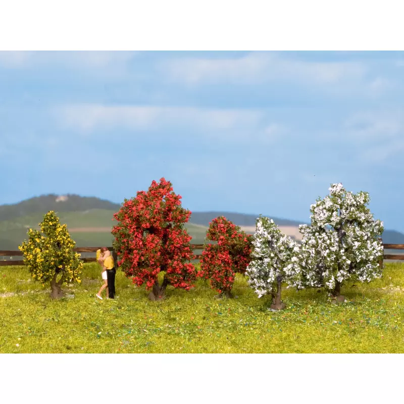  NOCH 25420 Bushes, in blossom, 5 pieces, 3 - 4 cm high