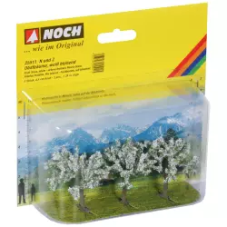 NOCH 25511 Fruit Trees, white, 3 pieces, 4.5 cm high