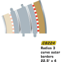 Scalextric C8224 Bordures Extérieures Courbe Radius 3 22.5° (4 pcs)