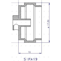 Slot.it PA19-Pl Jantes Plastique Noir Ø17,3 x 10mm + enjoliveur type BBS x4