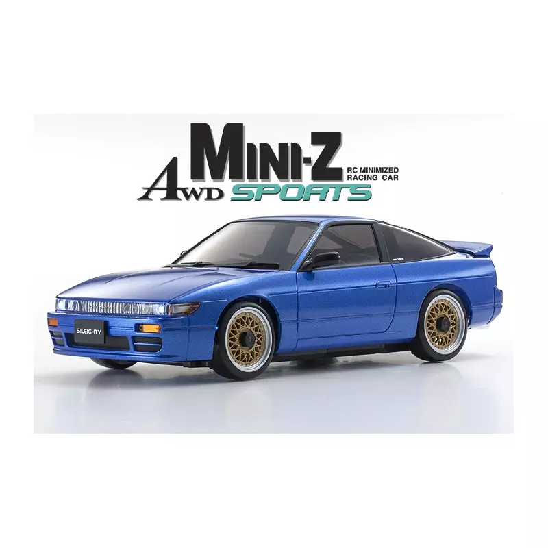 Kyosho MINIZ MA020 SPORTS 4WD NISSAN SILEIGHTY (KT19) BLEUE (w/LED)