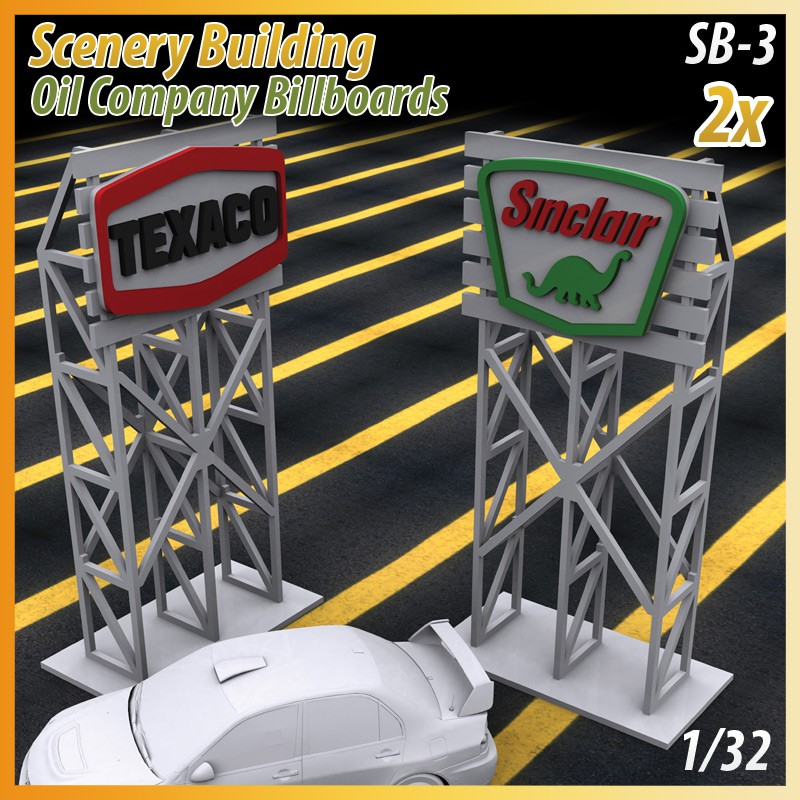                                     MHS Model SB-3 3D Logo Billboards (Texaco-Sinclair) x2