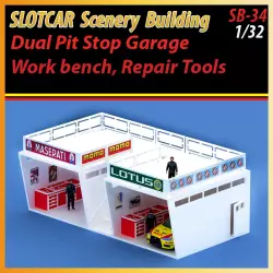 MHS Model SB-34 Dual Pit Stop Garage & Tools with Accessories
