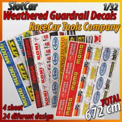 MHS Model GAW-3 Weathered Guardrail Decals "RaceCar Tools Company"