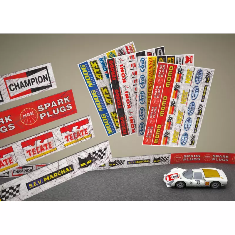 MHS Model GAW-3 Weathered Guardrail Decals "RaceCar Tools Company"