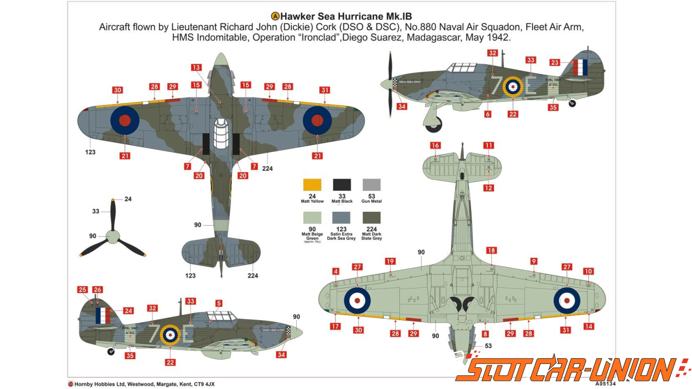 Airfix Hawker Sea Hurricane Mkib 148 Slot Car Union