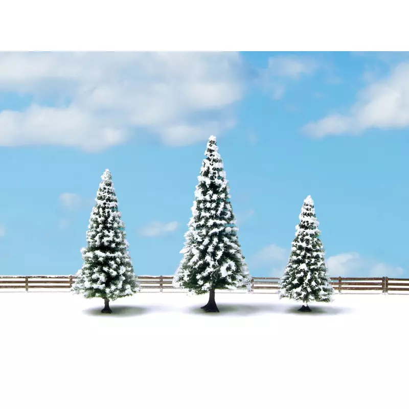  NOCH 25234 Snow Fir Trees, 3 pieces, 8 - 12 cm high