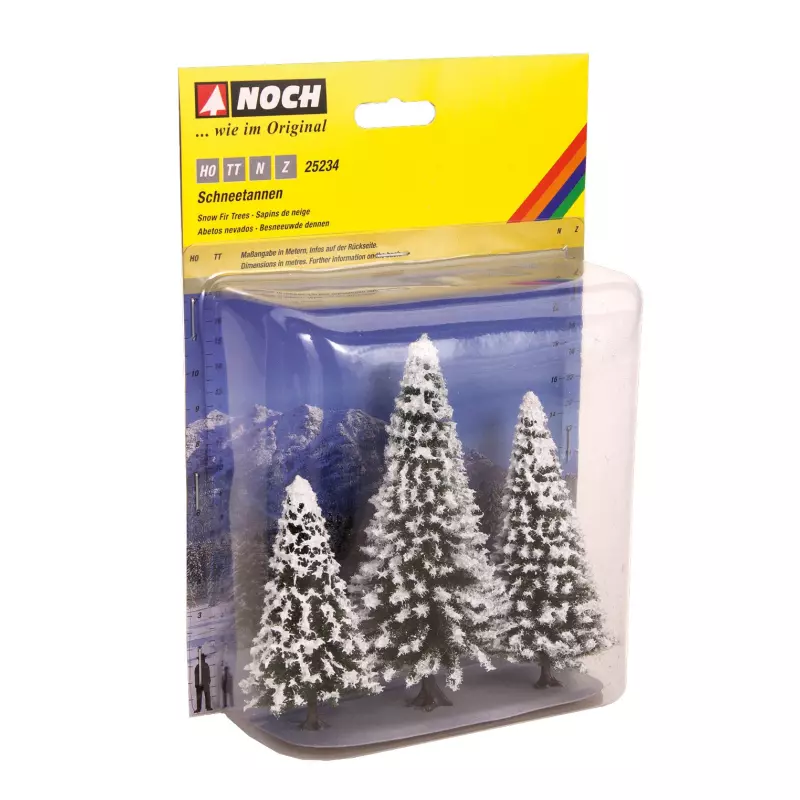 NOCH 25234 Snow Fir Trees, 3 pieces, 8 - 12 cm high