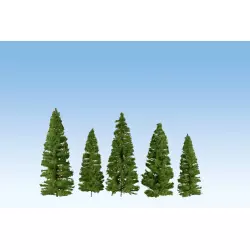 NOCH 24500 Fir Trees, dark green, 7 pieces, 7 - 14 cm high