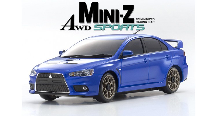 Kyosho Mini Z Ma0 Sports 4wd Mitsubishi Lancer Evolution X Kt19 Metallic Blue Rs Slot Car Union