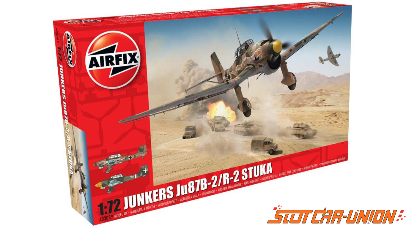 Airfix A03087 Junkers JU87B-1 Stuka 1:72 Military Aircraft Plastic Model Kit Hornby