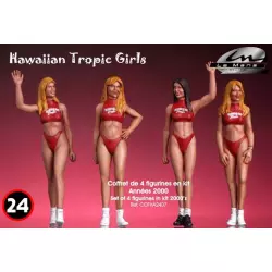 LE MANS miniatures Figurine Coffret de 4 Miss Hawaiian Tropic saluant la foule