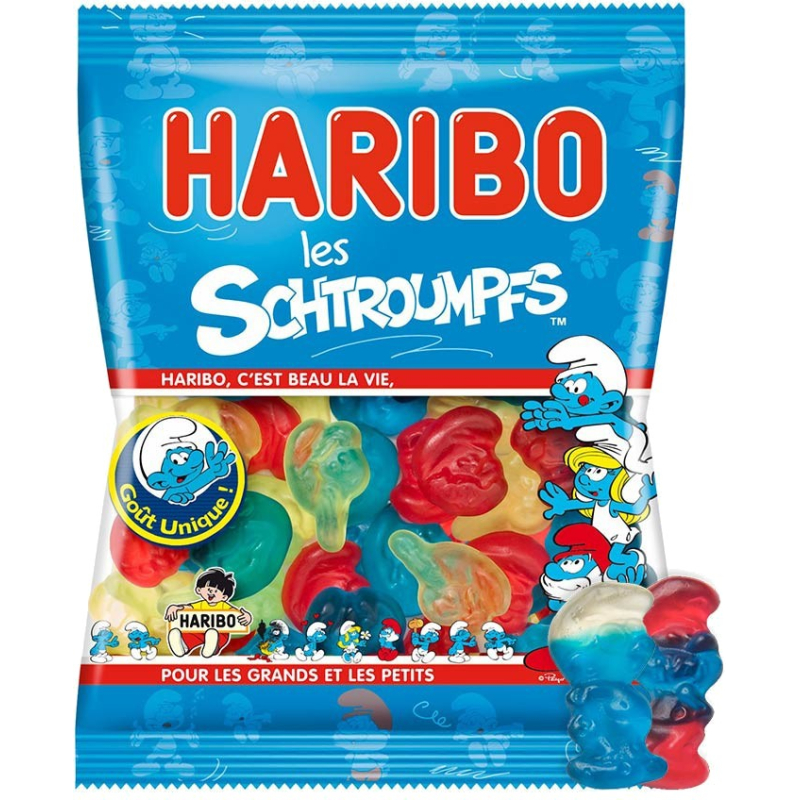                                     Cadeau: Bonbons Haribo Schtroumpfs
