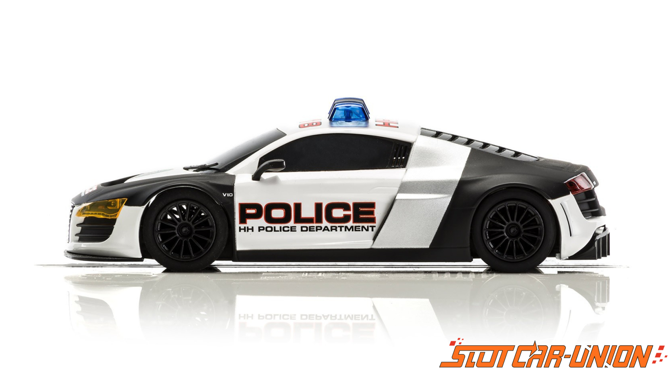 Scalextric Audi R8 Police Car DPR W/ Lights & Siren 1/32 Scale Slot Car C3932 