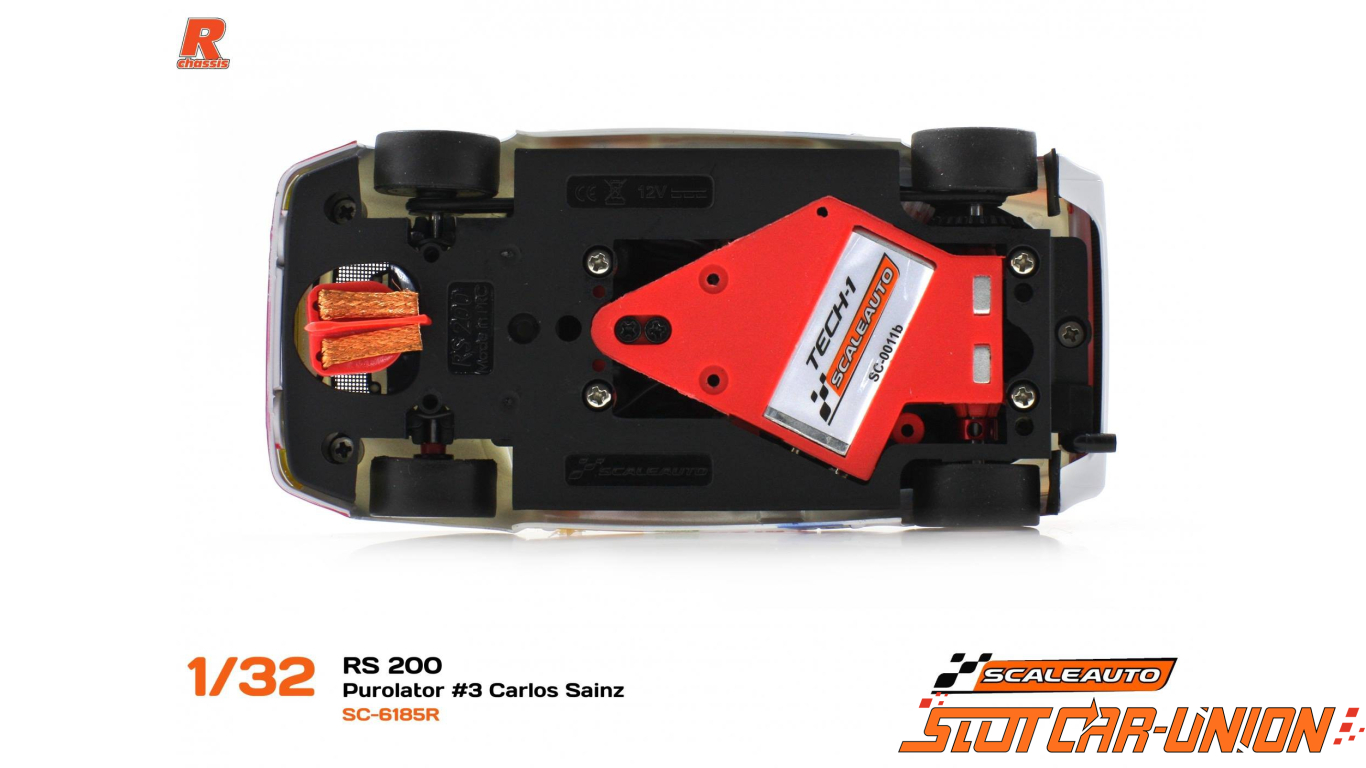SC-6185 1:32 Slot Car Scaleauto Ford RS200 Gr.B Purolator #3 Carlos Sainz ref 