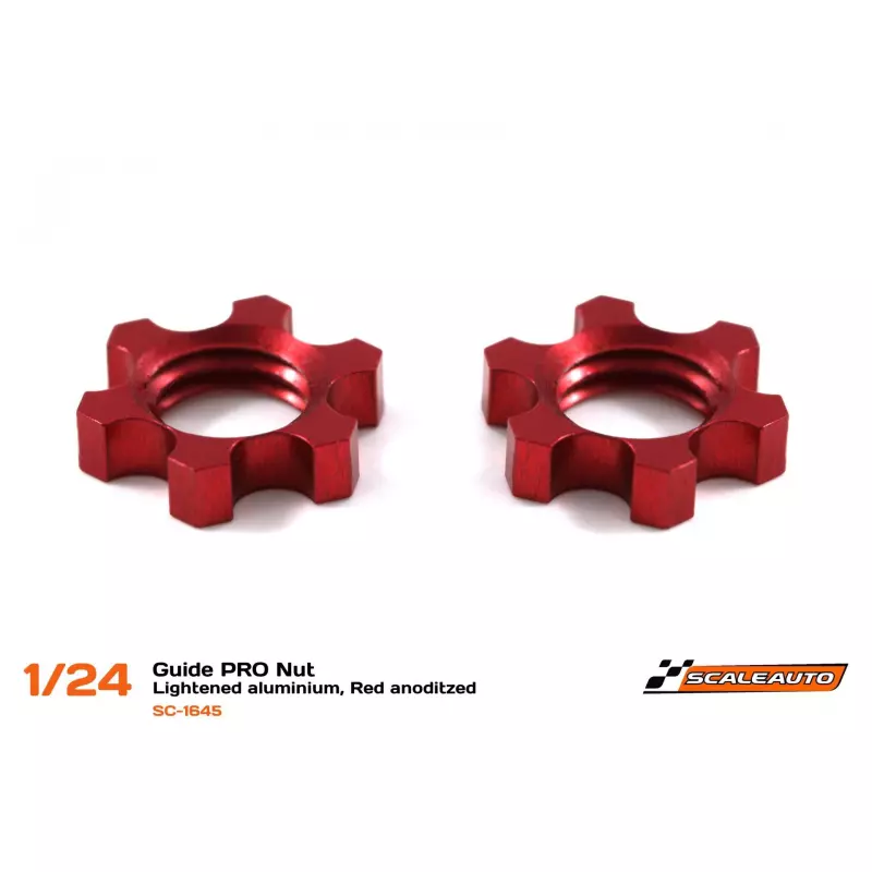  Scaleauto SC-1645 Guide PRO Nut Lightened aluminium, Red anodized