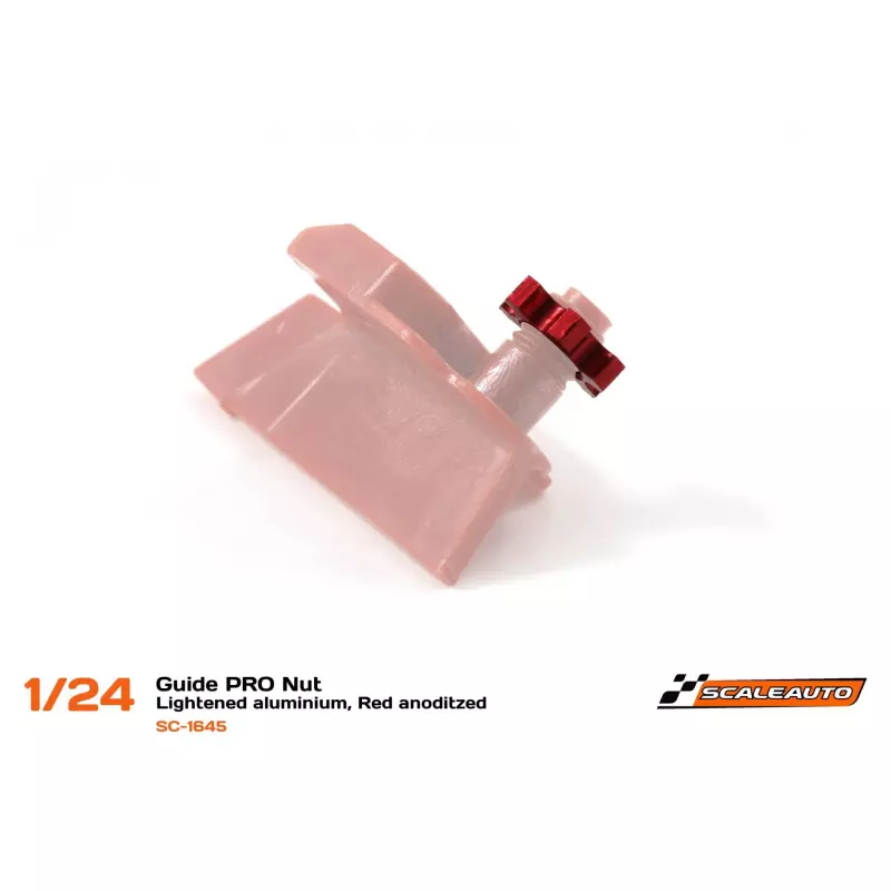 Scaleauto SC-1645 Guide PRO Nut Lightened aluminium, Red anodized