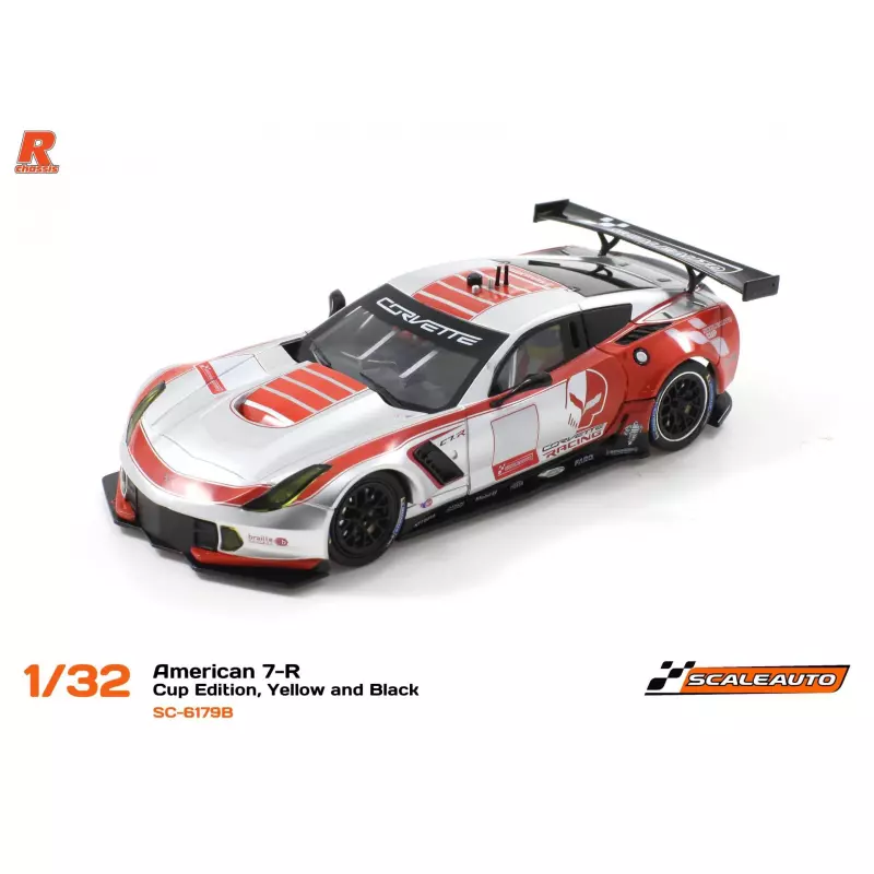  Scaleauto SC-6179B American C7-R Cup Edition, Red and Silver