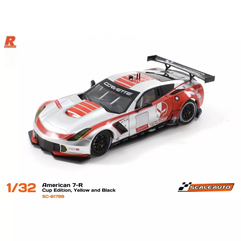 Scaleauto SC-6179B American C7-R Cup Edition, Red and Silver