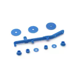 Slot.it CH98c Tensioner, flanges and spacers for 4WD System, cyan