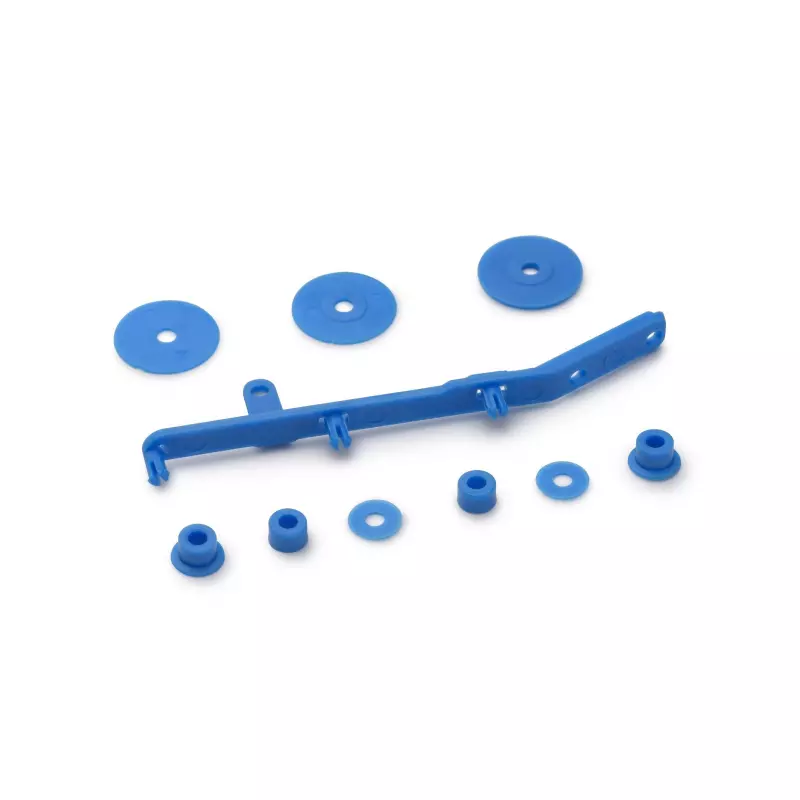 Slot.it CH98c Tensioner, flanges and spacers for 4WD System, cyan