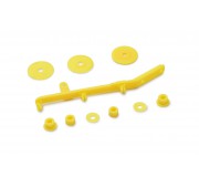 Slot.it CH98y Tensioner, flanges and spacers for 4WD System, yellow