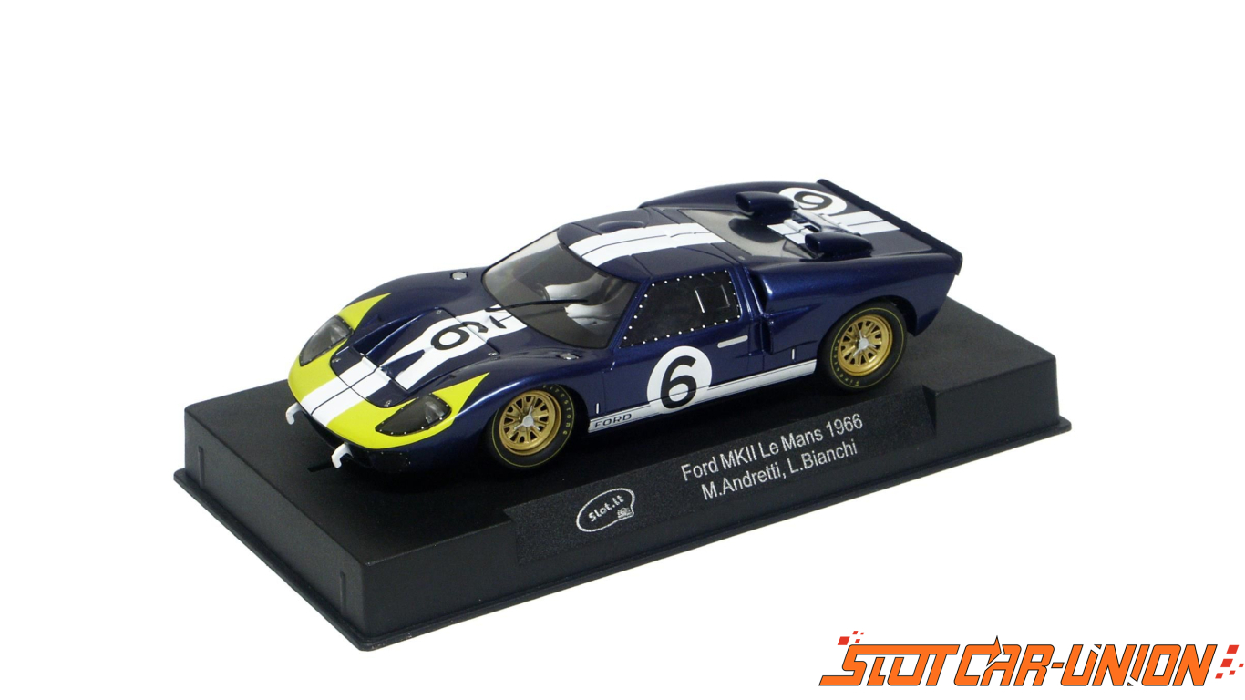 FLY A762 FORD GT40 24 HOUR LE MANS 1966 NEW 1/32 SLOT CAR IN DISPLAY CASE 