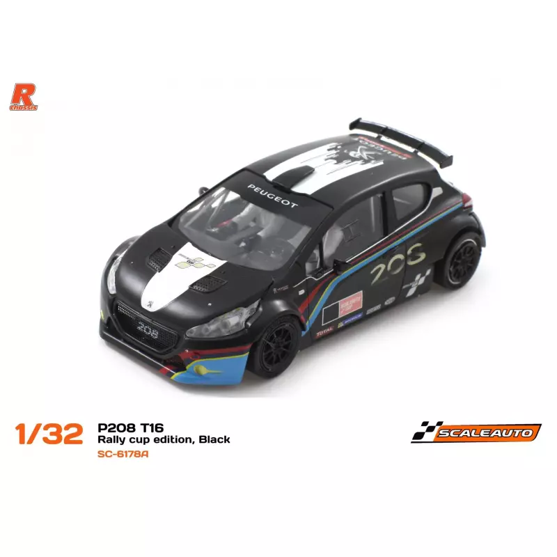  Scaleauto SC-6178A Peugeot 208 T16 Rally Cup Edition, Black