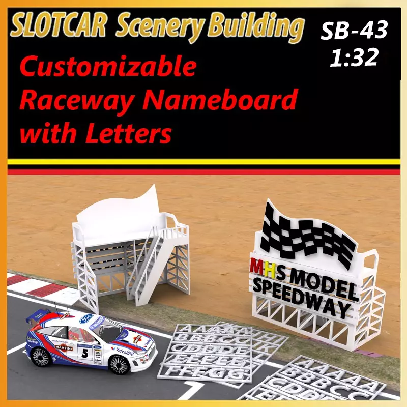  MHS Model SB-43 Customizable Raceway NameBoard Stand with Letters