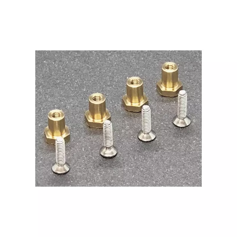  BRM S-513A Brass "nut" bearings stock H4.5mm + screws x4