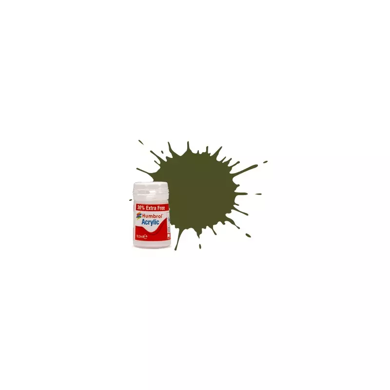 Humbrol AB0155EP No. 155 Olive Drab Matt - 14ml Acrylic Paint plus 30% extra free