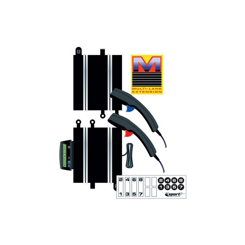                                     Scalextric C8241 Power & Control Base Multi-voies + 2 Poignées de contrôle