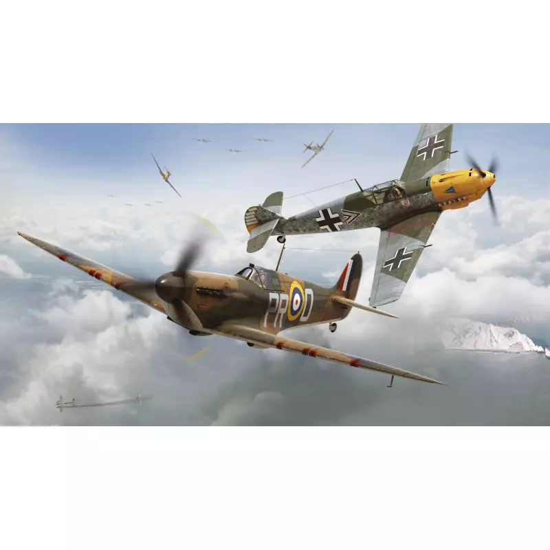 Airfix Spitfire MkIa et Messerschmitt Bf109E-4 Dogfight Doubles Coffret Cadeaut 1:72