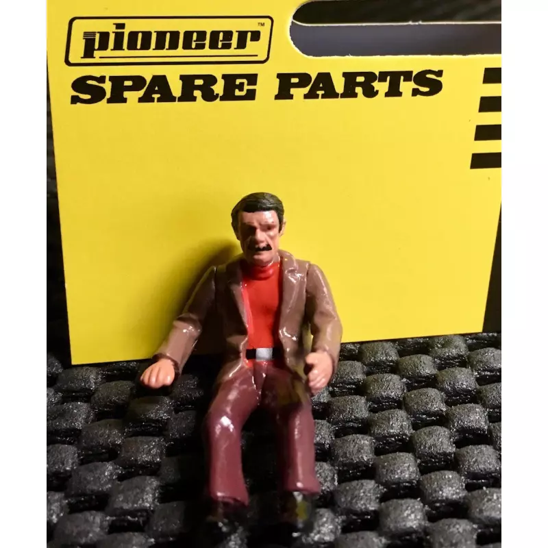  Pioneer FD201336 Painted Driver Figure, Casual Dress, Brown Jacket, Red Shirt