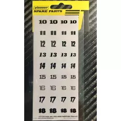 Pioneer DS202716 Numéros de Course (10-18) feuille de décalque No 6