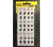 Pioneer DS202715 Sticker sheet No 5, Racing Numbers (1-9)