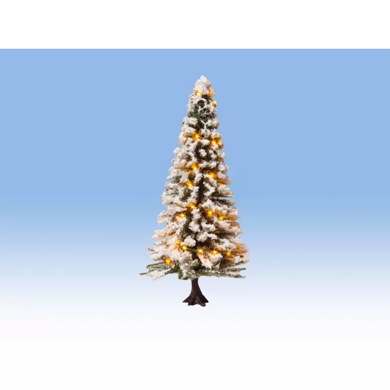  NOCH-22130 Arbre de Noël iluminé avec 30 LEDS, enneigé, 12cm