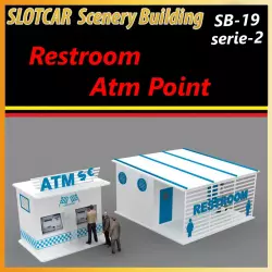 MHS Model SB-19s2 Raceway Detail Set -2 Restroom and Atm Point