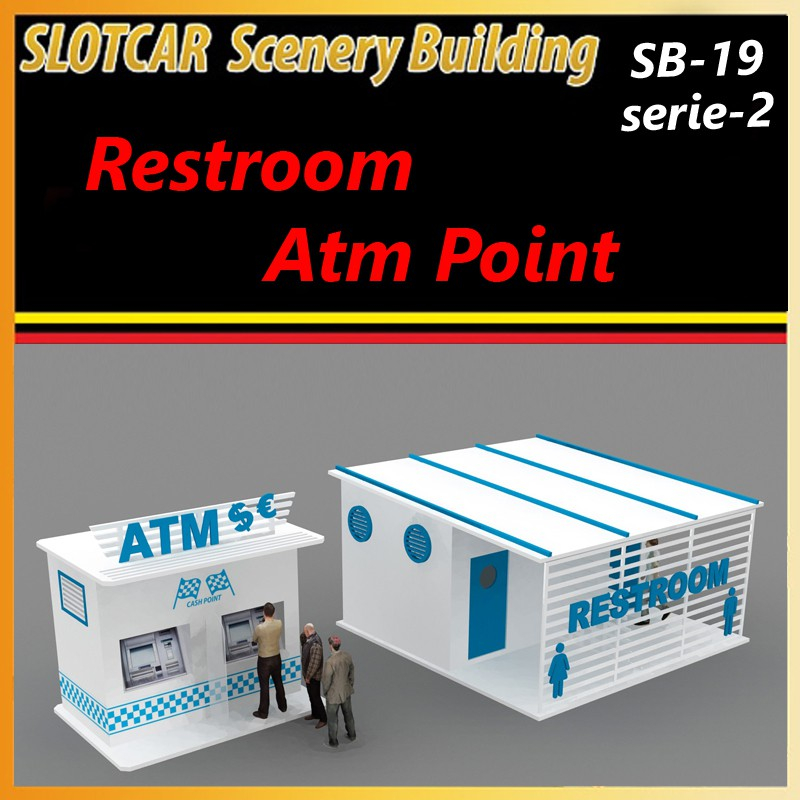                                     MHS Model SB-19s2 Raceway Detail Set -2 Restroom and Atm Point