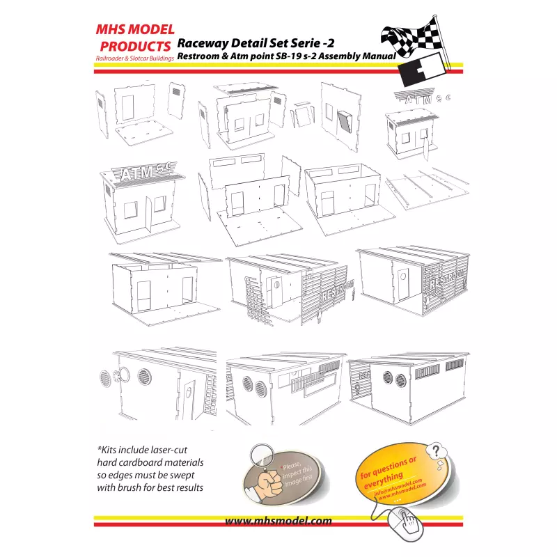 MHS Model SB-19s2 Raceway Detail Set -2 Restroom and Atm Point